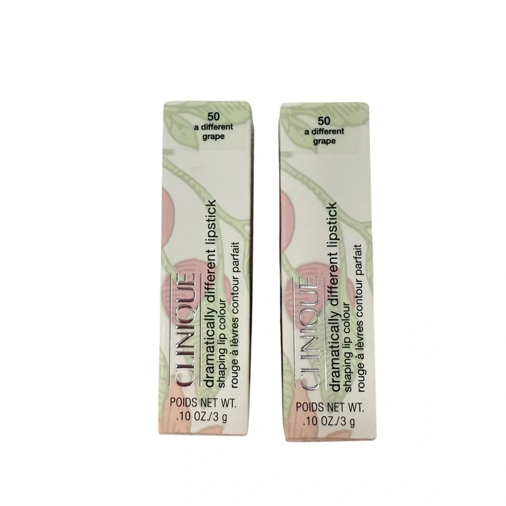 Clinique Dramatically Different Lipstick 50 A Different Grape Lot of 2 New